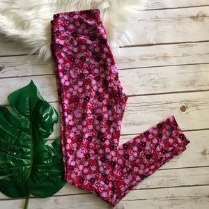 Lularoe Pink Floral Leggings